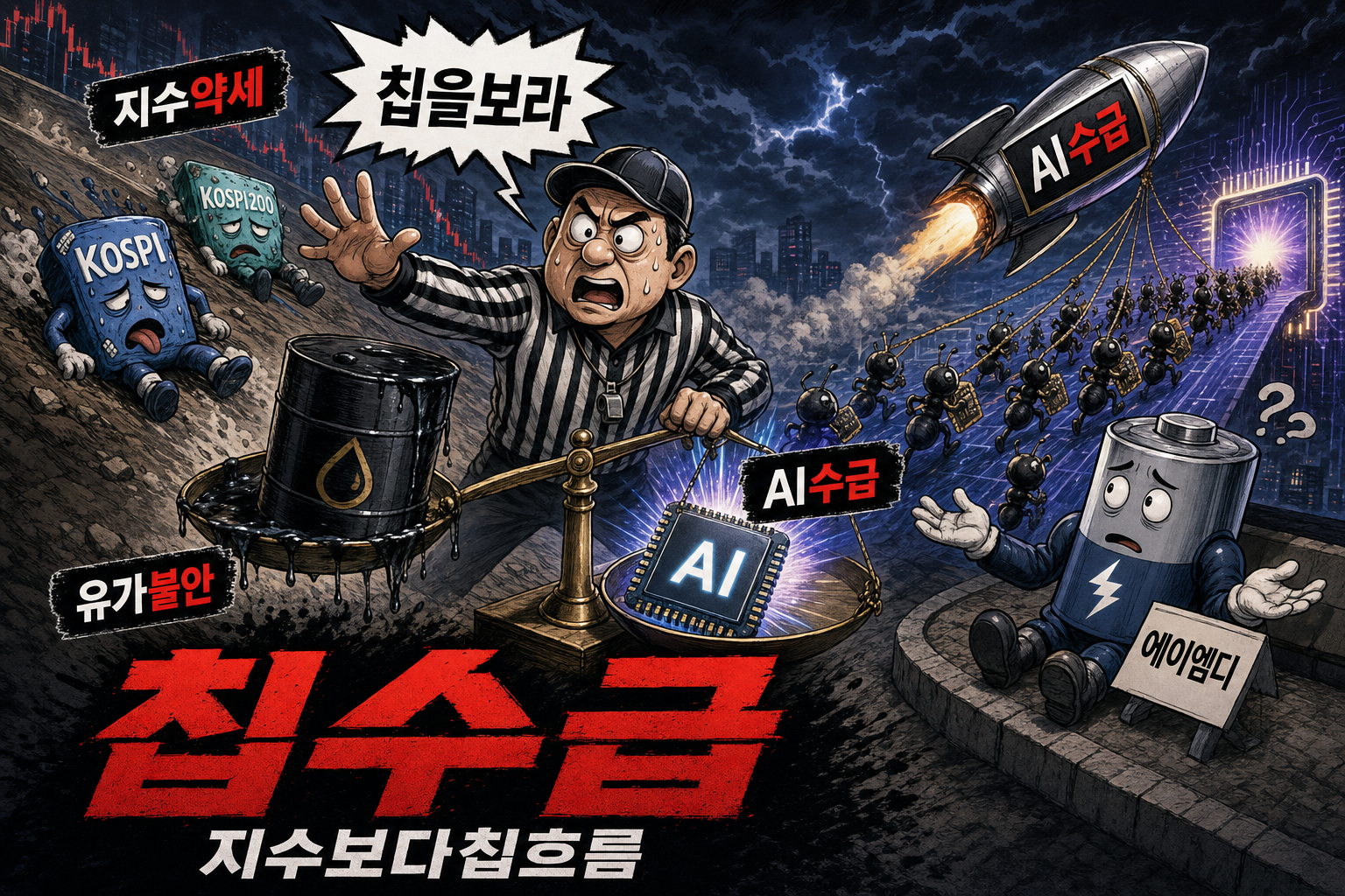 유가 먹구름 속 칩 수급 저울